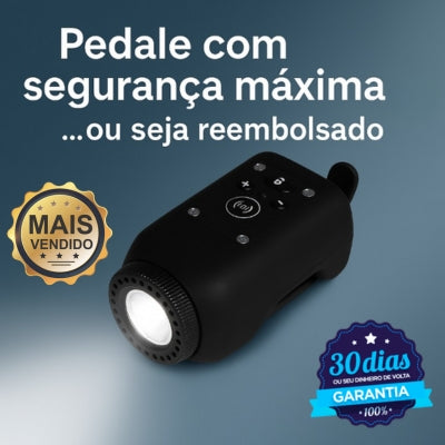 Luz e buzina 2 em 1 para bicicleta