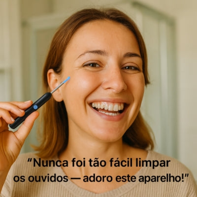 A câmera inteligente para limpar os ouvidos