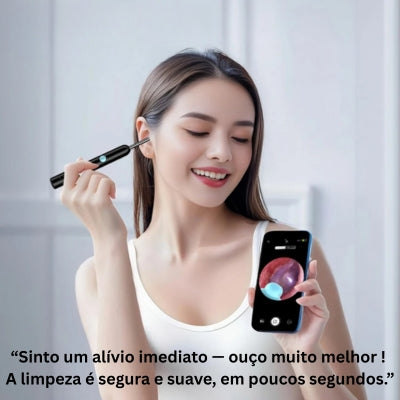 A câmera inteligente para limpar os ouvidos