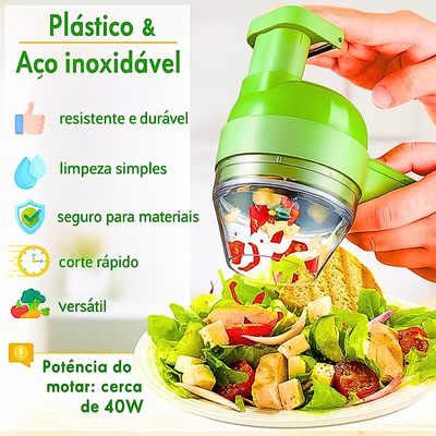 Cortador de legumes elétrico 4 em 1