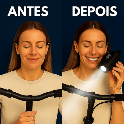 Luz e buzina 2 em 1 para bicicleta