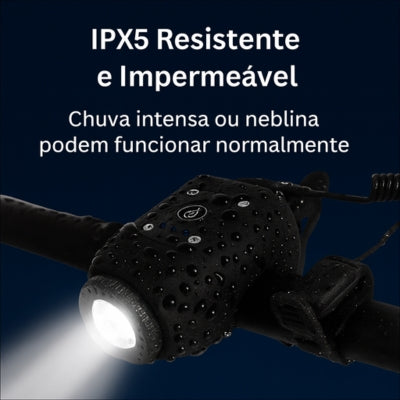 Luz e buzina 2 em 1 para bicicleta