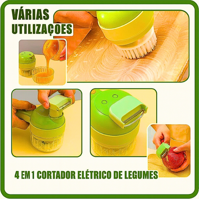 Cortador de legumes elétrico 4 em 1