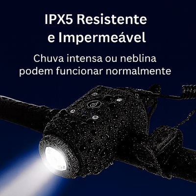 Luz e buzina 2 em 1 para bicicleta