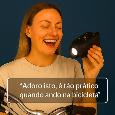 Luz e buzina 2 em 1 para bicicleta