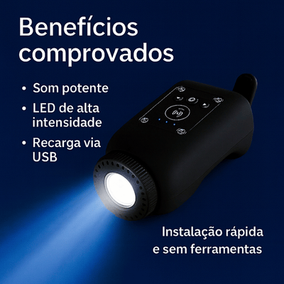 Luz e buzina 2 em 1 para bicicleta