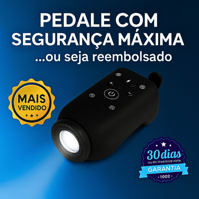 Luz e buzina 2 em 1 para bicicleta